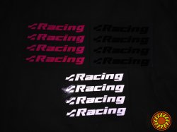 Наклейка на авто на ручки Racing Черная, Красная и Белая светоотражающая 4 шт