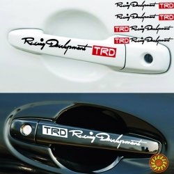 Наклейки на ручки машины TRD номер 7 Белая светоотражающая