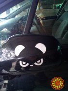 Наклейки на авто Панда Черная , Белая на зеркала заднего вида