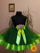 Спідничка зелена пишна фатинова 5-7р костюм капустинка жабка лісова фея дінь дінь