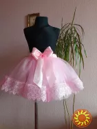 Спідничка рожева до костюма лялька барбі юбка фатинова пишна