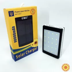 Повербанк  Solar 90000 mAh мобільне зарядне з сонячною панеллю та лампою