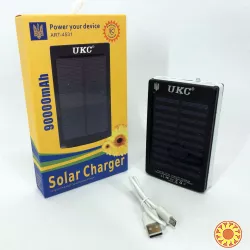 Повербанк  Solar 90000 mAh мобільне зарядне з сонячною панеллю та лампою