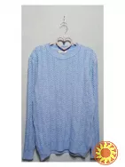 Жіночий ажурний светр в'язка косичками блакитний 44-48