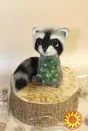 Єнот валяний іграшка інтерєрна енот игрушка мягка подарунок сувенір панда мишка валяні іграшки з шерсті