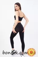 Чорні безшовні жіночі леггінси із мікрофібри Leggings (model 2)