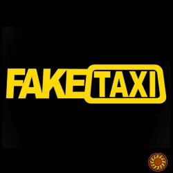 Наклейка FakeTaxi жёлтая светоотражающая на авто-мото