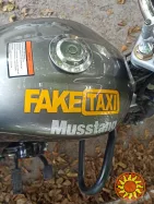 Наклейка FakeTaxi жёлтая светоотражающая на авто-мото