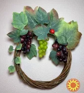 Осінній віночок «Виноградна лоза». Святковий декор.