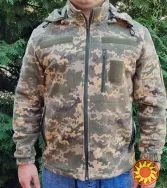 Куртка флисовая пиксель с капюшоном -  продажа от производителя