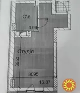 У продажу квартира студійного типу у новому житловому комплексі на Сахарова/Заболотного.