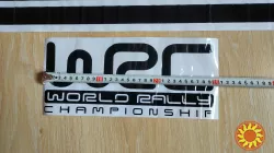Наклейка на капот авто две полоски + WRC Чёрная