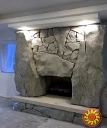 Камин скала артбетон дизайн интерьера Киев