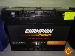 Акумулятор Champion power 75Ah R + 640A