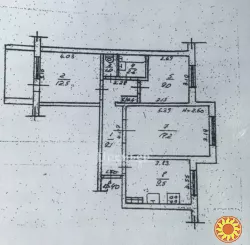 У продажу 3 кімнатна квартира загальною площею 64 кв.м., чеський проект.