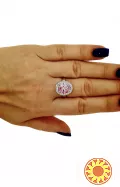 Жіноче срібне кільце з рожевим кубічним цирконієм