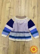 Полосатый разноцветный свитер оверсайз ручной работы Handmade