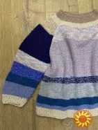 Полосатый разноцветный свитер оверсайз ручной работы Handmade