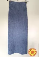 Голубая длинная шерстяная вязаная юбка Handmade