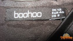 Нарядное черное платьице со спущенными плечами Boohoo