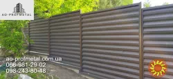 Забор жалюзи 8019 матовые темно-коричневого цвета двухстороннние.