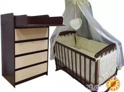 Акция! Комплект "Вся мебель в детскую" : Комод, кровать. В подарок: матрас и постель