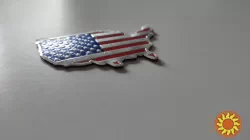Наклейка № 4 на авто Флаг Америка алюминиевая