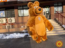 Медведь коричневый костюм надувной
