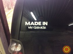 Наклейка на авто Made in my garage Белая светоотражающая