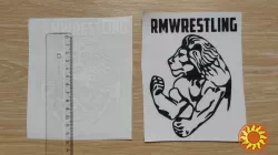 Наклейка на авто Лев rmwrestling Чёрная, Белая