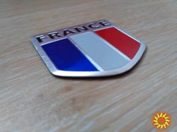 Наклейка на мото-авто Флаг Франция алюминиевая