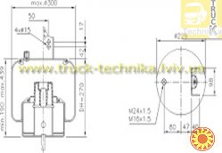 Пневморессора Volvo FM9,FM12,FM16,FH12 20909152, 21977974