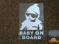 Наклейка на авто Ребенок в машине Baby on board большая светоотражающая