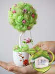 Мини топиарий - цветочный декор, подарок для девушки