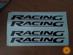 Наклейки на ручки Racing Черная ,диски ,дворники авто 4 штуки