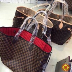 Женская сумка Louis Vuitton Neverfull GM  сумки луи витон копии недорого