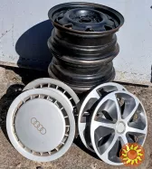 Автомобільні колісні сталеві диски ET45 5 1/2 JX R14, 4х108 з ковпаками.