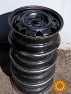 Автомобільні колісні сталеві диски ET45 5 1/2 JX R14, 4х108 з ковпаками.