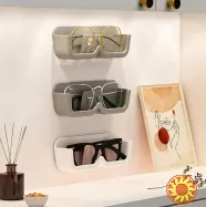 Настенный держатель для хранения очков (органайзер серый)