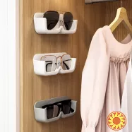 Настенный держатель для хранения очков (органайзер серый)