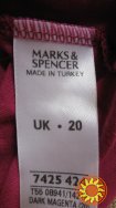 Бордовая блуза с шелковым бантом сзади Marks & Spencer