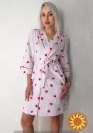 Жіночий халат на поясі з малюнком "Loveu" (арт. LGK 208/25/01)