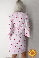 Жіночий халат на поясі з малюнком "Loveu" (арт. LGK 208/25/01)