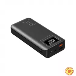 Повербанк Warmsof 20000mAh 2xUSB 1хType-C + Lightning з LED-дисплеєм Чорний