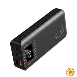 Повербанк Warmsof 20000mAh 2xUSB 1хType-C + Lightning з LED-дисплеєм Чорний