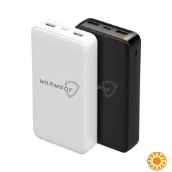 Повербанк Warmsof 20000mAh 2xUSB 1хType-C Power Delivery 3.0 Quick Charge 3.0 Білий
