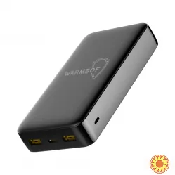 Повербанк Warmsof 20000mAh 2xUSB 1хType-C Power Delivery 3.0 Quick Charge 3.0 Чорний