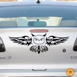 Наклейка на авто Сова на задний значок автомобиля для Mazda 2, 3, 5, 6, CX-3, CX-5, CX-7