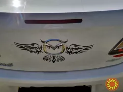 Наклейка на авто Сова на задний значок автомобиля для Mazda 2, 3, 5, 6, CX-3, CX-5, CX-7