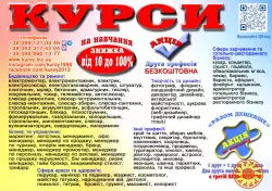 Курси кухаря, кондитера, сушиста, піццеолі, пекаря, бармена